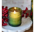 Green LED Beaded Glass Candle