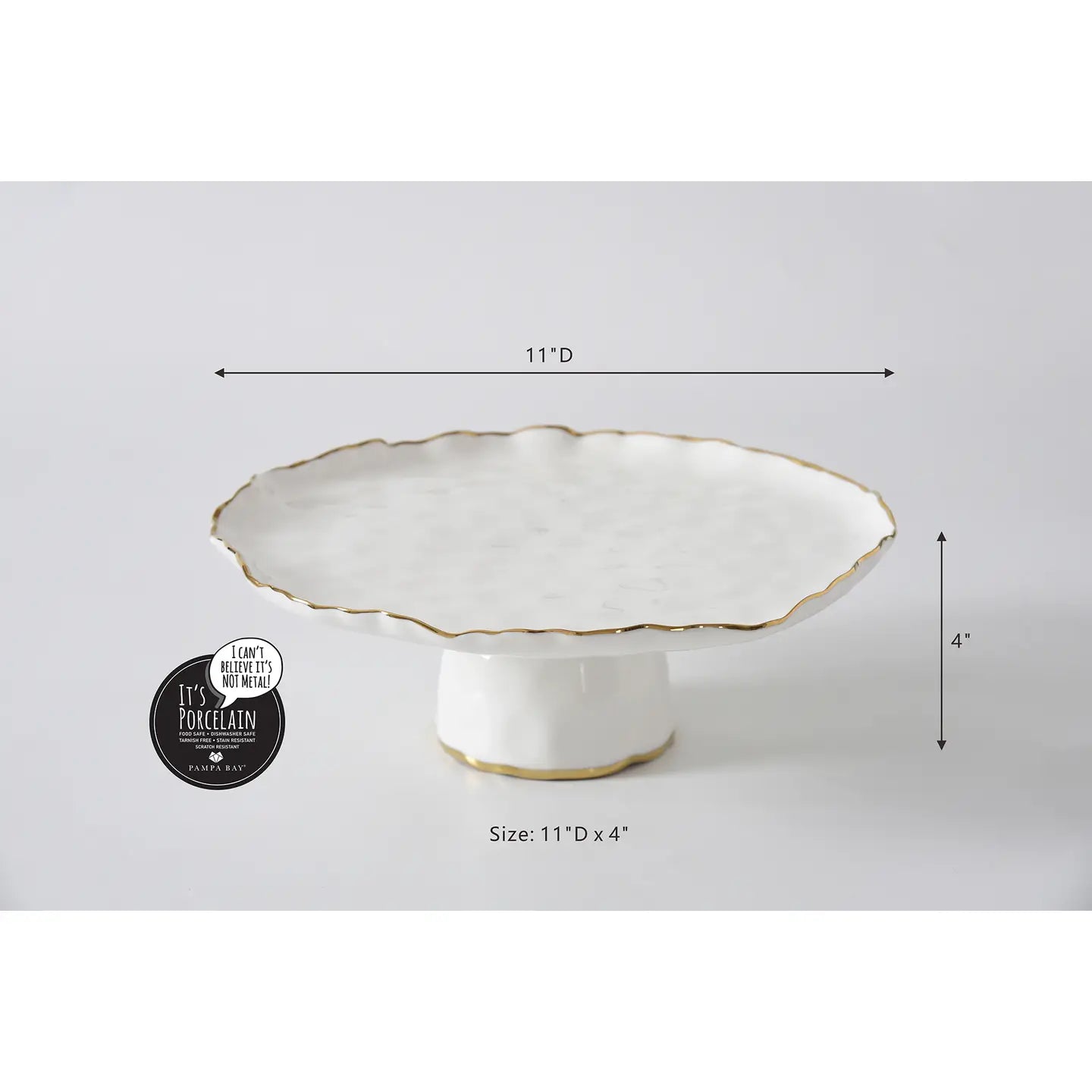 Pampa Bay Cake Stand w/Gold Trim