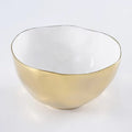 Gold w/White Interior Large Bowl