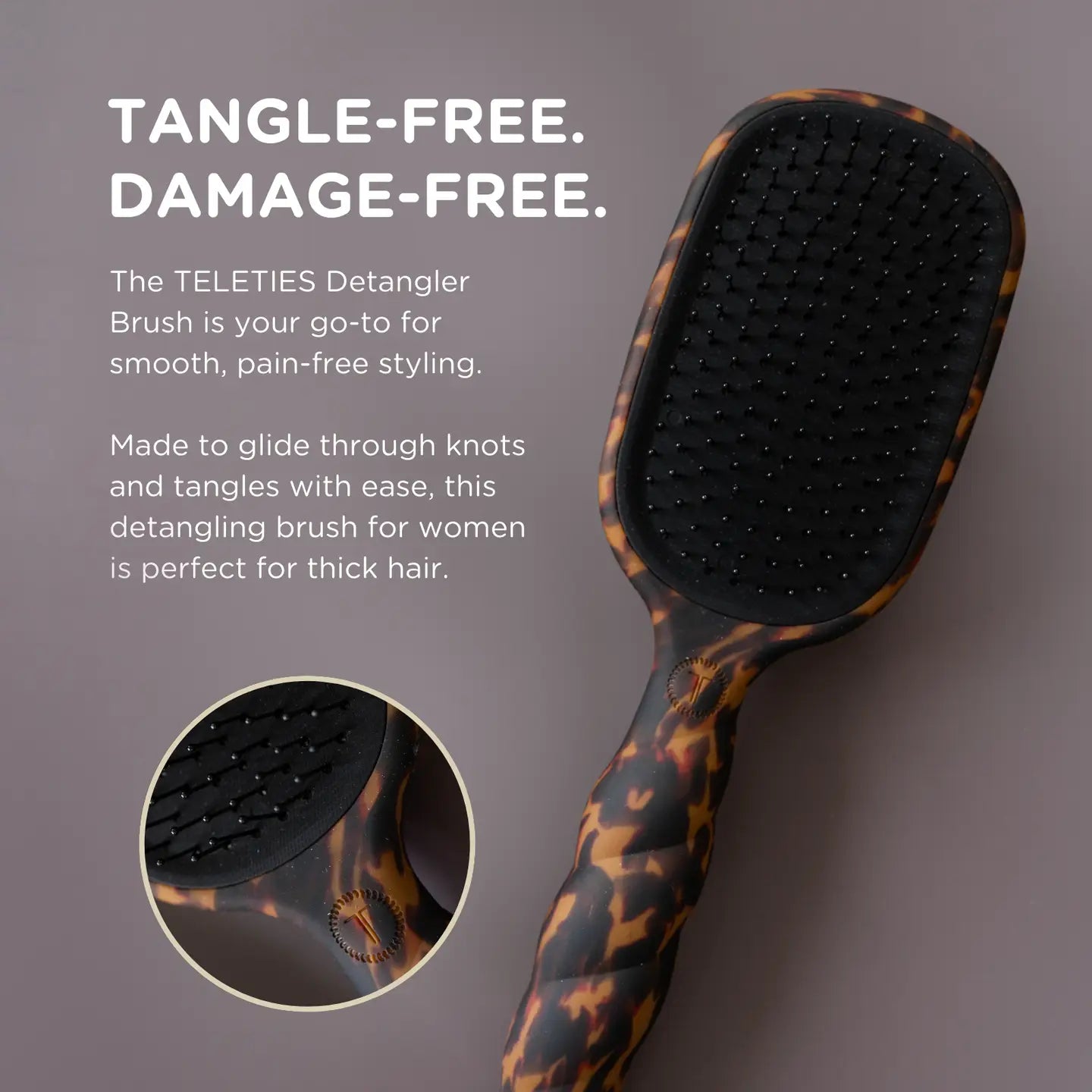Teleties Hairbrush for Thick Hair