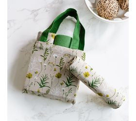 Tan Wildflowers Towel w/Bag