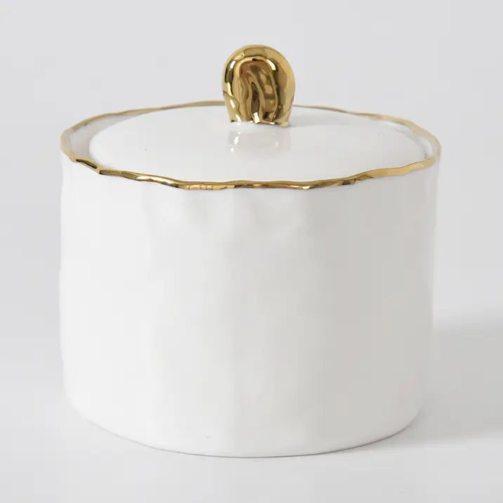 Covered Sugar Bowl w/Gold Rim