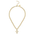 Small Mother of Pearl Cross Necklace