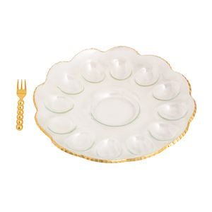 Gold Glass Deviled Egg Tray