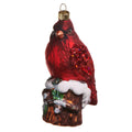 5" Cardinal on Stump Ornament