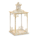 19" Gold Brush Ivory Lantern