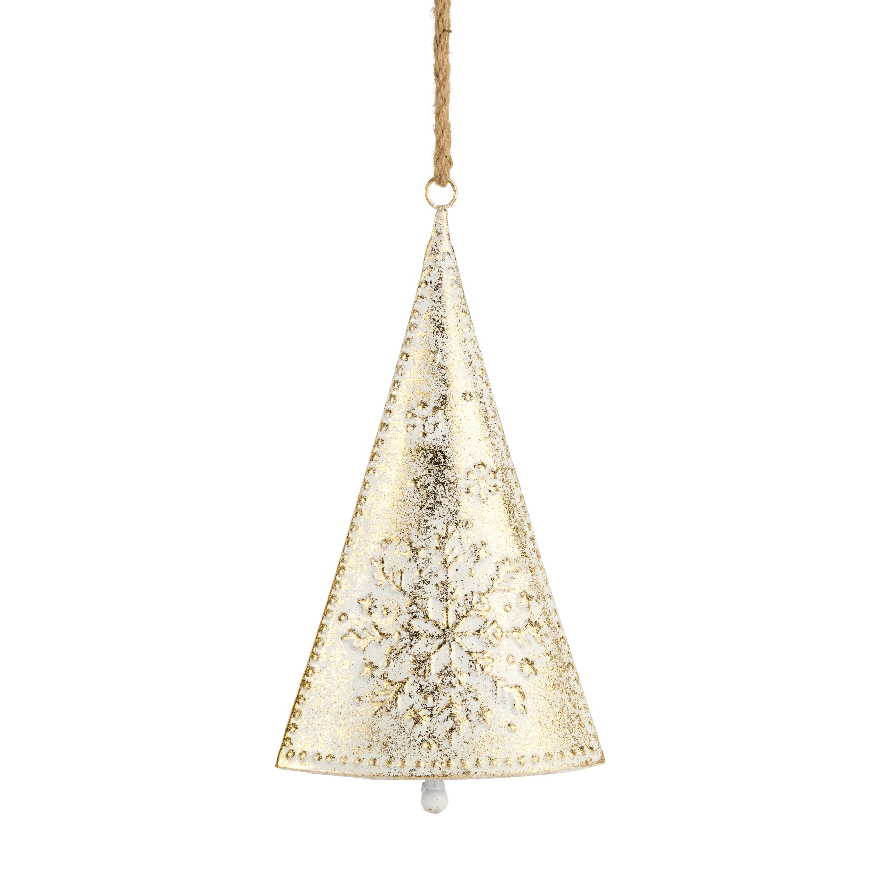 Gold Blush Ivory Snowflake Bell