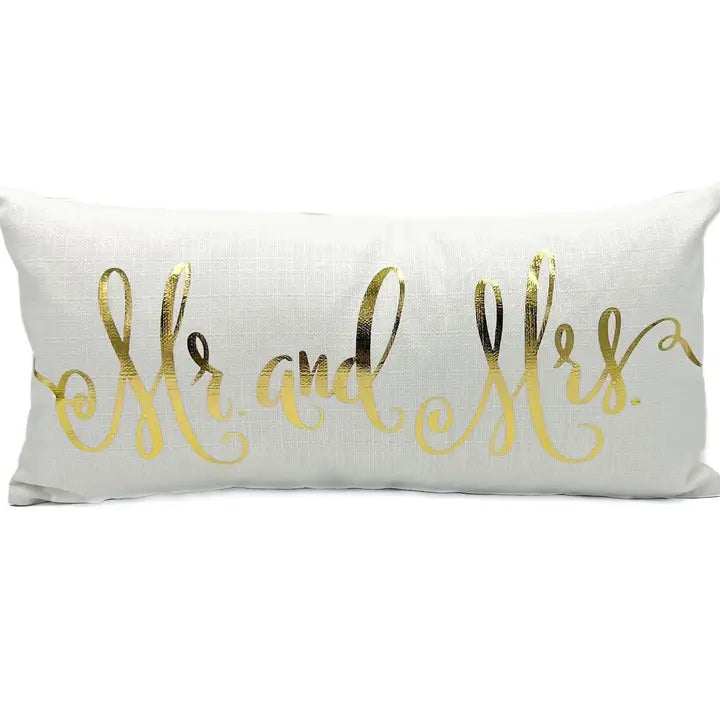 Gold Foil Mr&Mrs Pillow