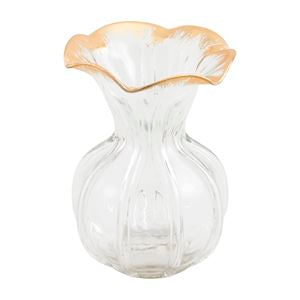 Ruffled Gold Glass Vases