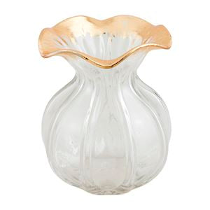 Ruffled Gold Glass Vases