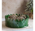 11" Round Green Tree Decor Tray