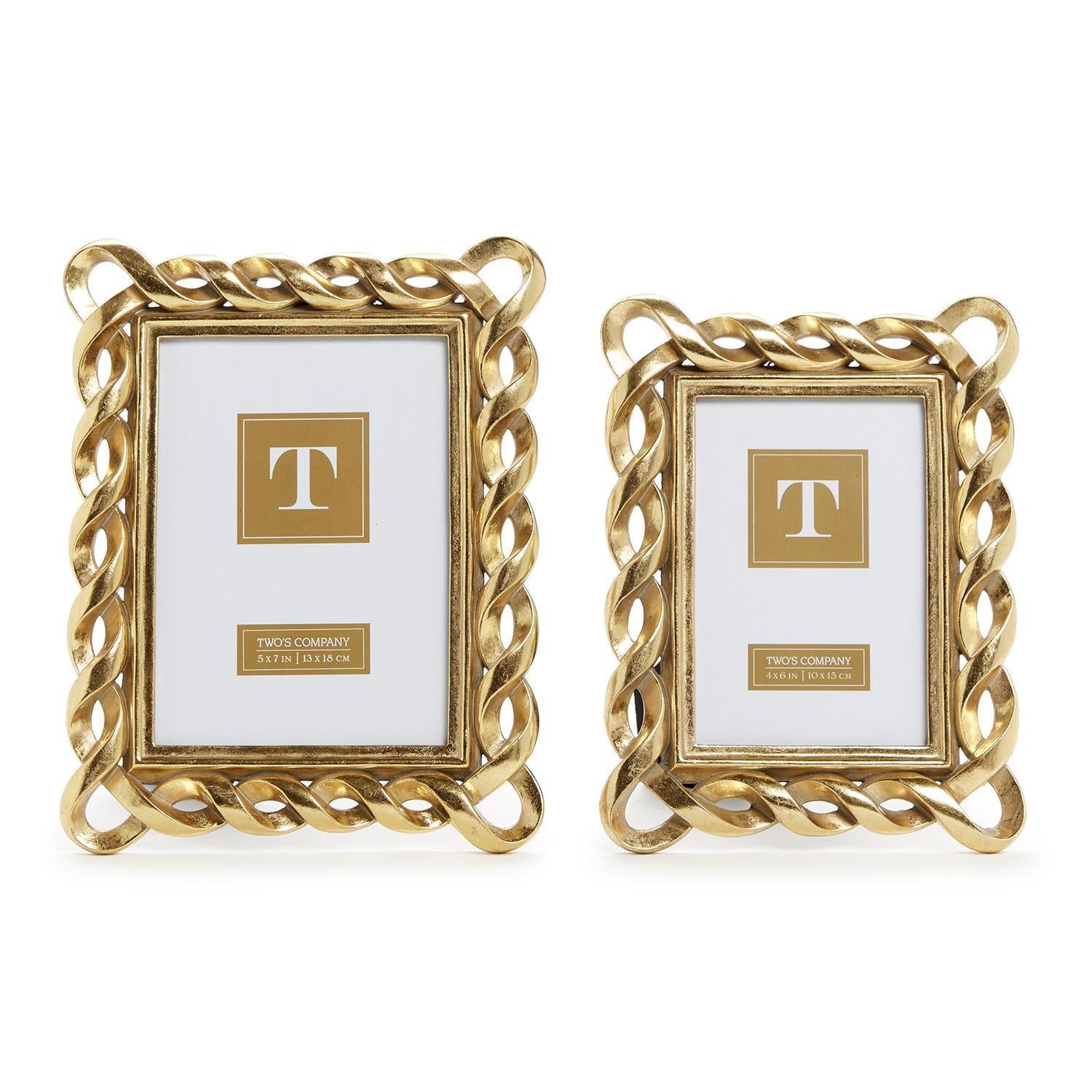 Gold Ribbon Photo Frames