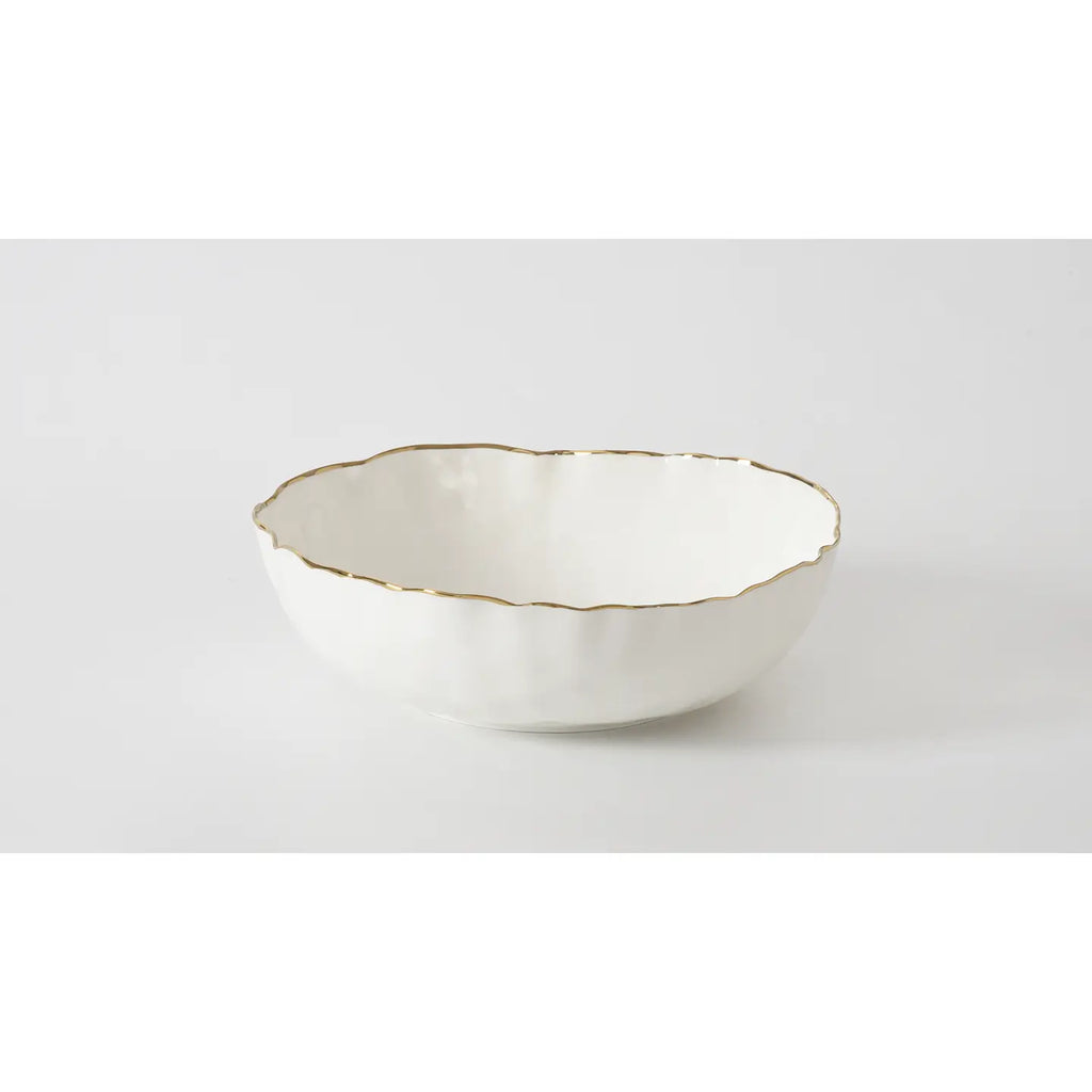 Gold Rim Large Bowl