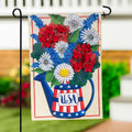 USA Floral Applique Flag
