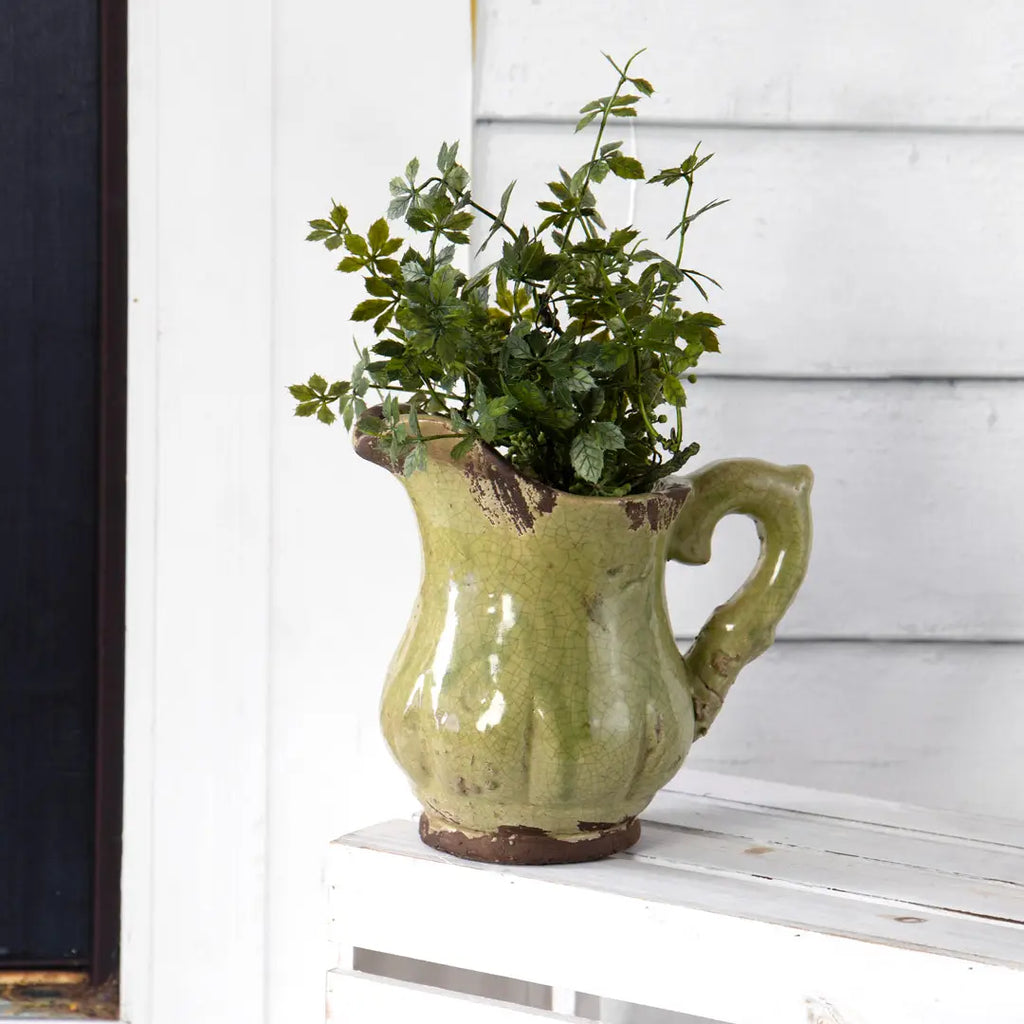 Green Ceramic Glazed Pitcher