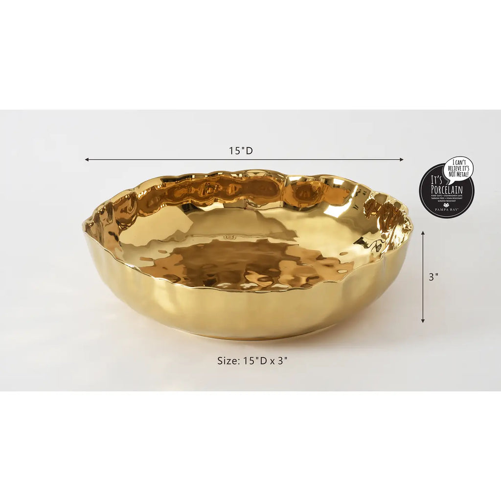 Gold Extra Large Shallow Bowl