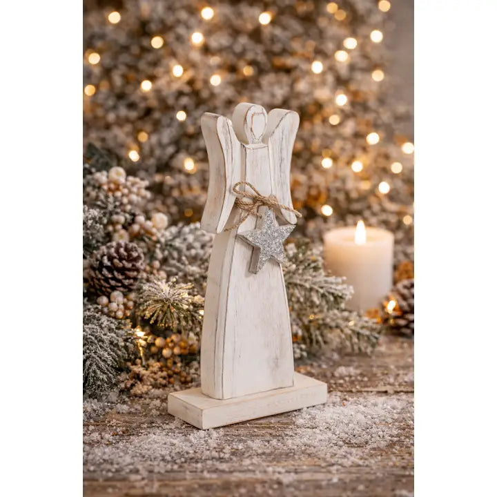 Wood Angel w/ Star