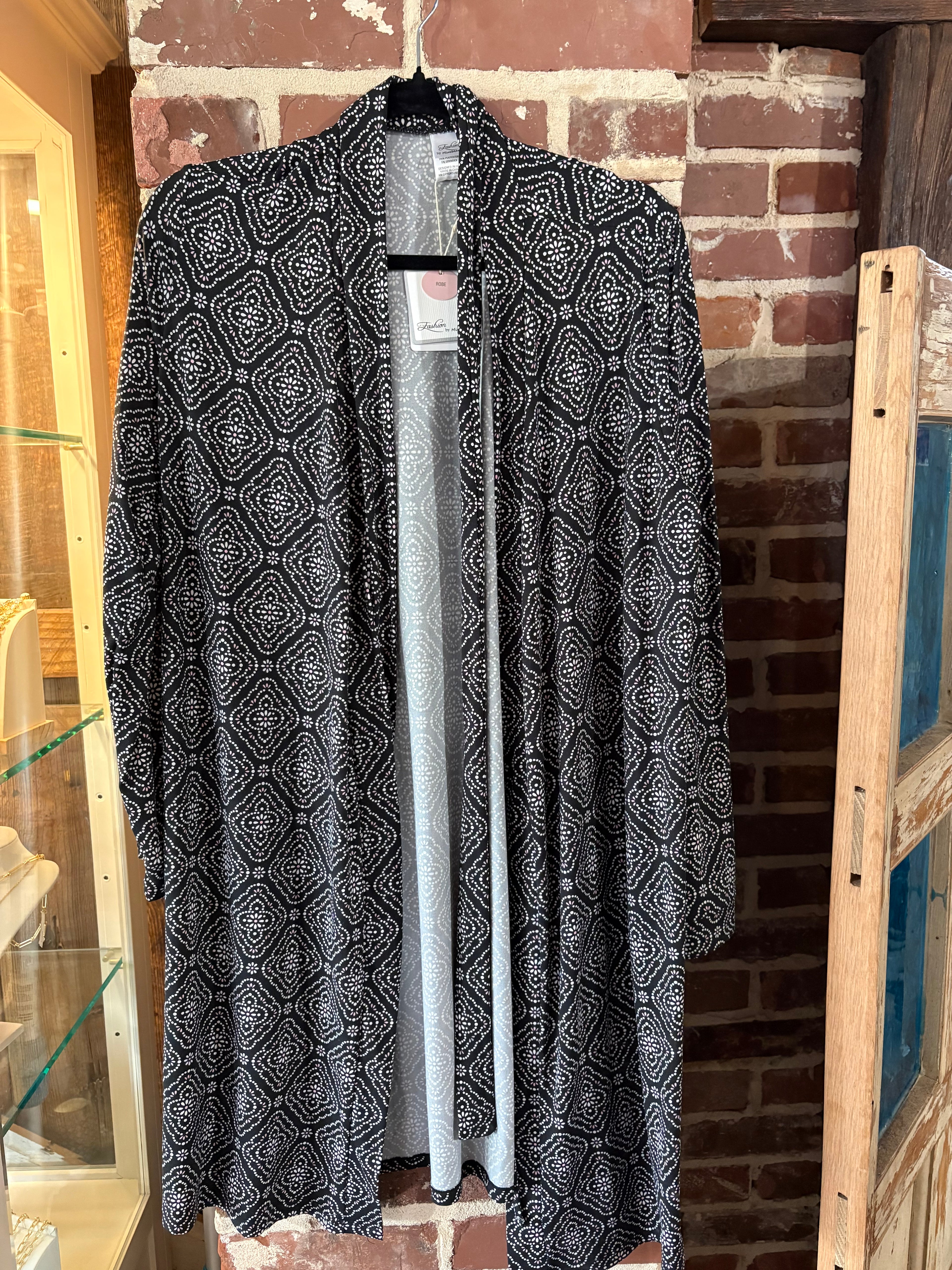 Black Dotty Dot Robe