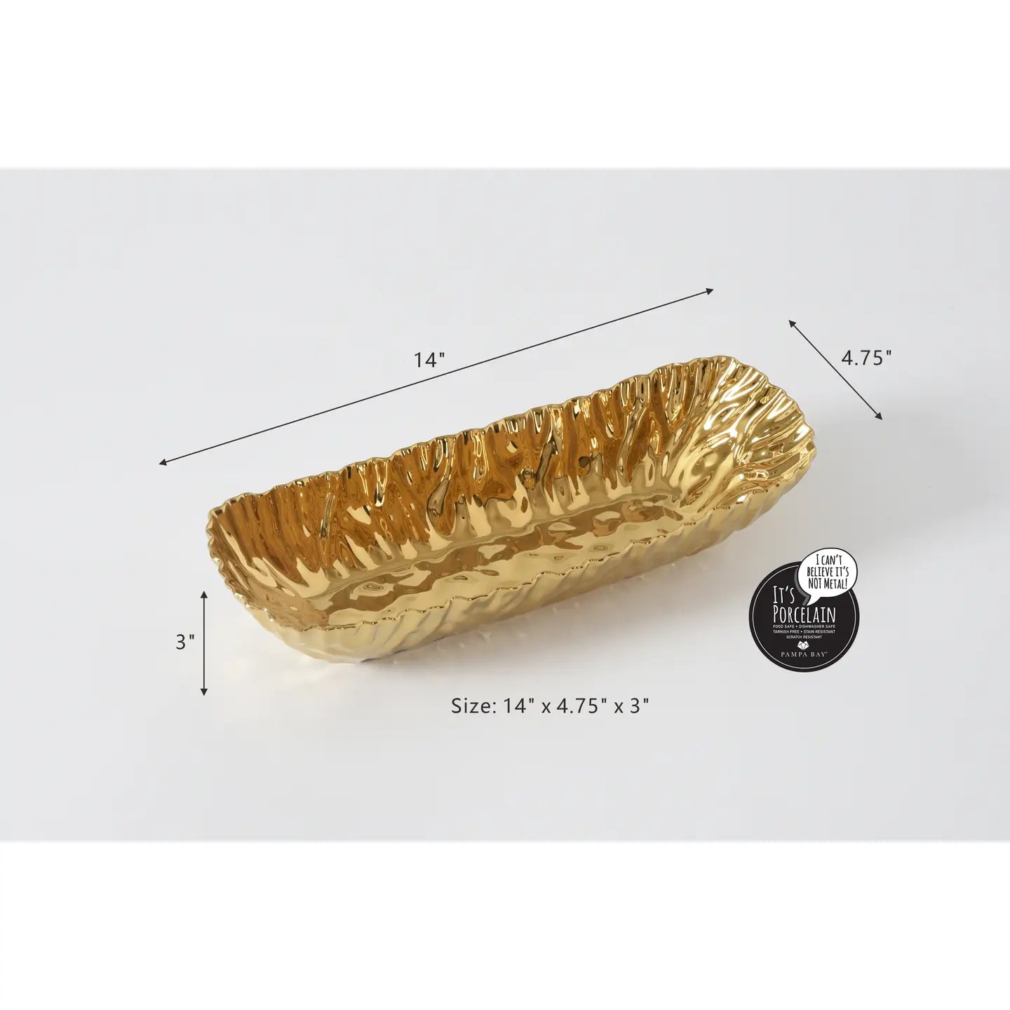 Gold Deep Rectangular