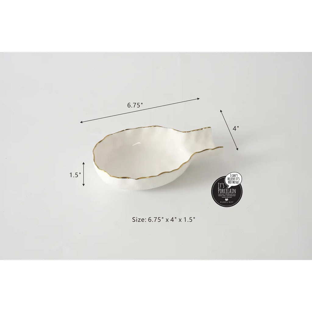 Spoon Rest w/Gold Rim