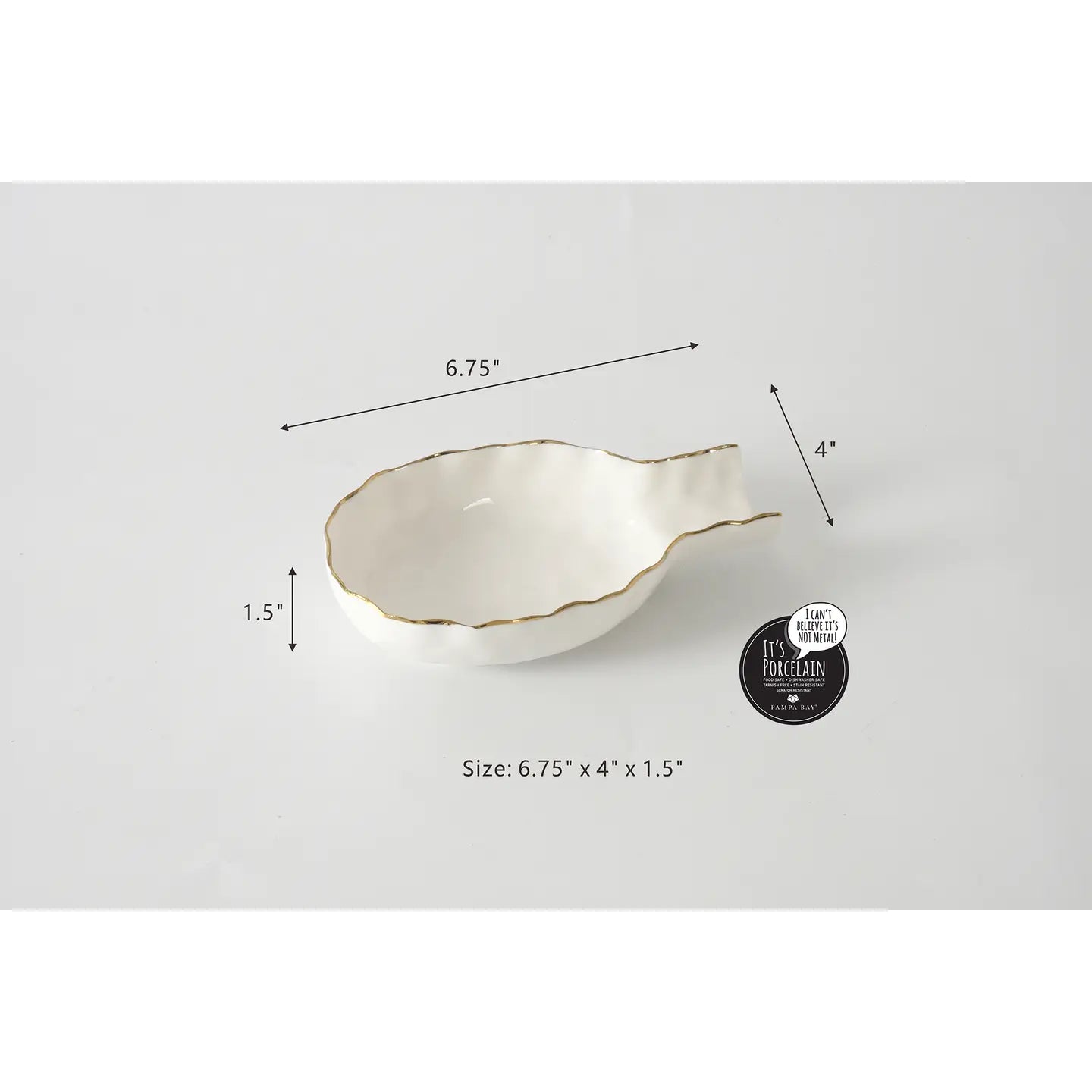 Spoon Rest w/Gold Rim