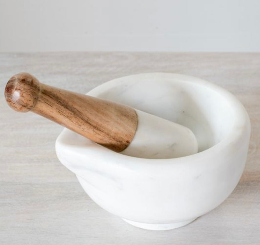 White Marble Mortar & Pestle