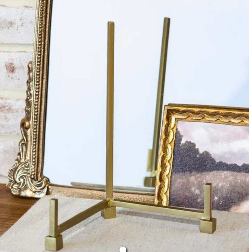 10" Brass Antique Sq Foot Easel