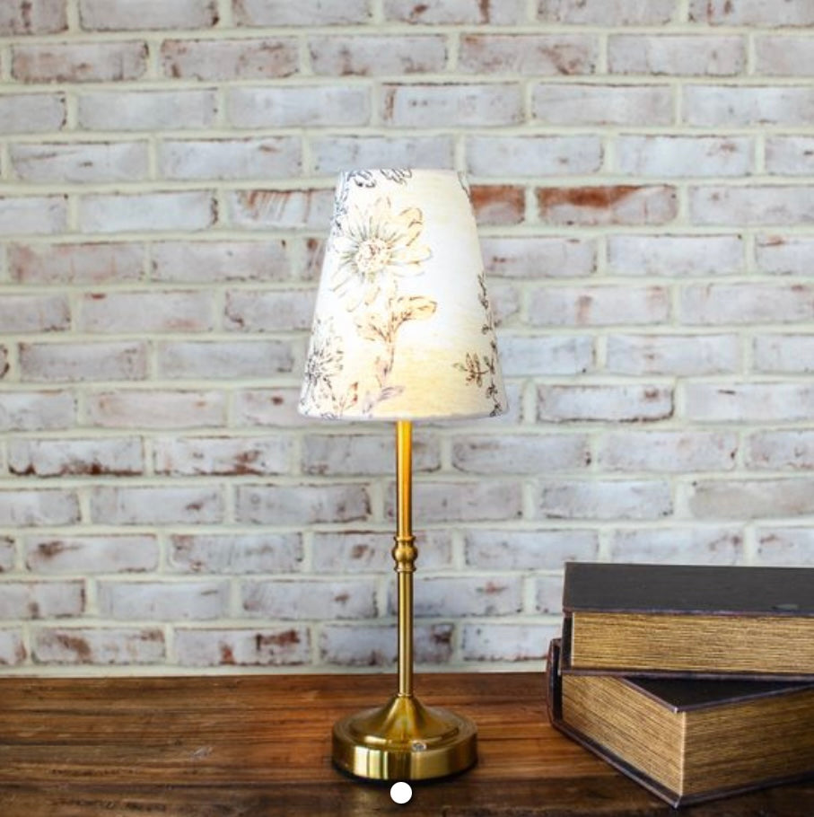 LED Lamp w/ Floral Lampshade