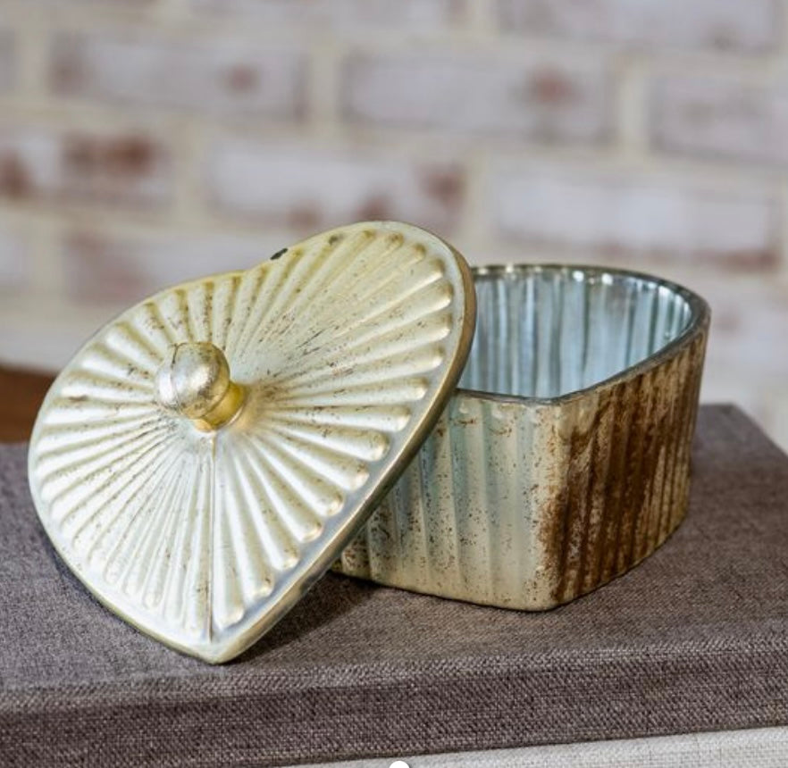Antique Gold Heart Box
