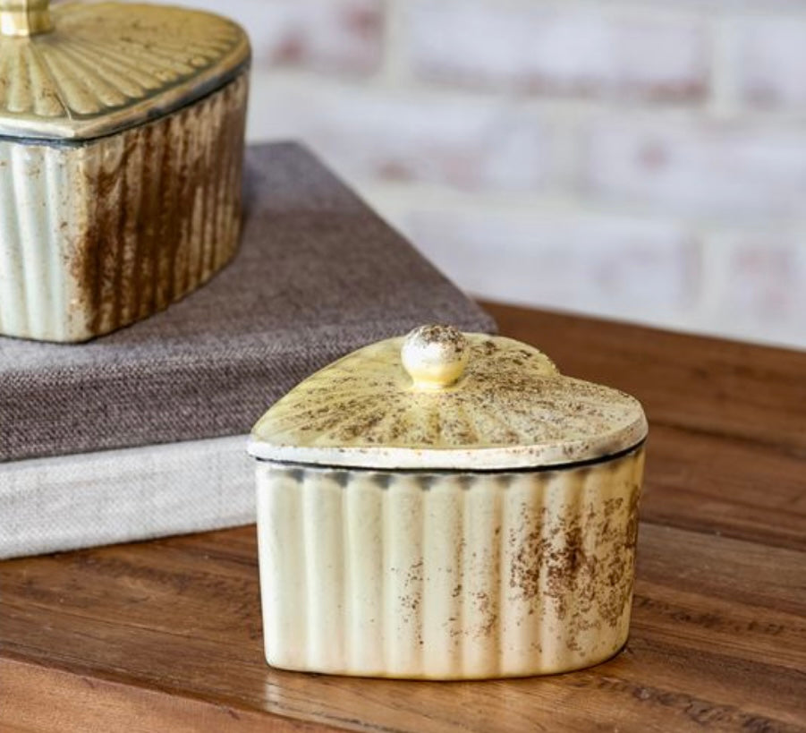 Antique Gold Heart Box