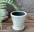 Green Antique Floral Pot