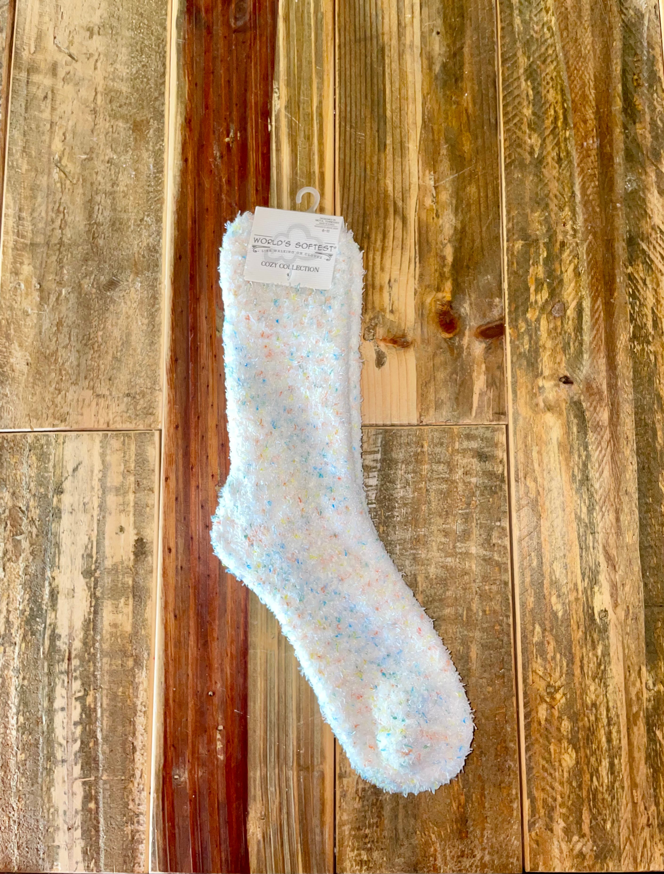 WS White Confetti Sock