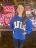 Lulu Mac Royal w/White Sweatshirt