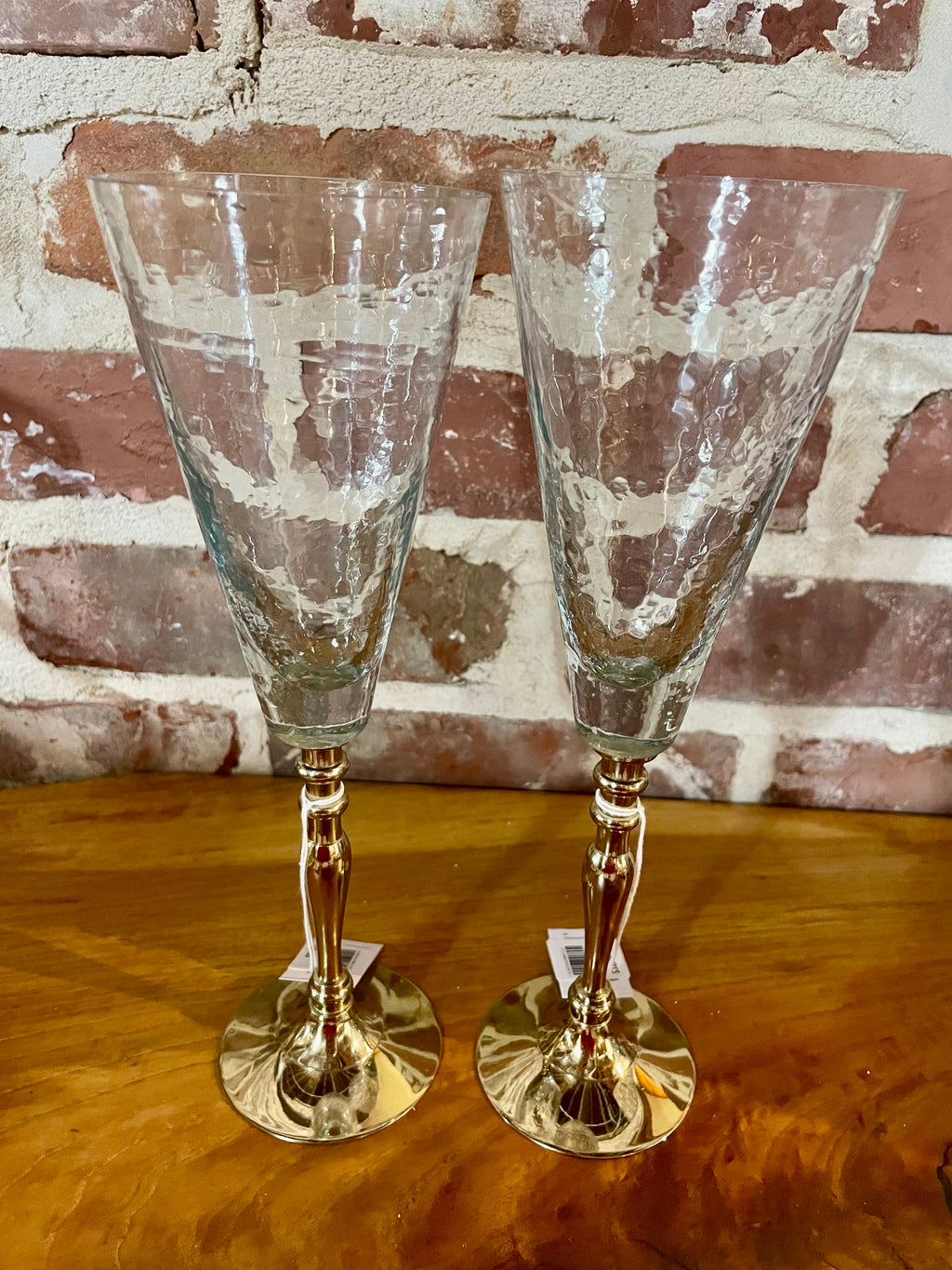 Crackled Glass Goblet 10.25"