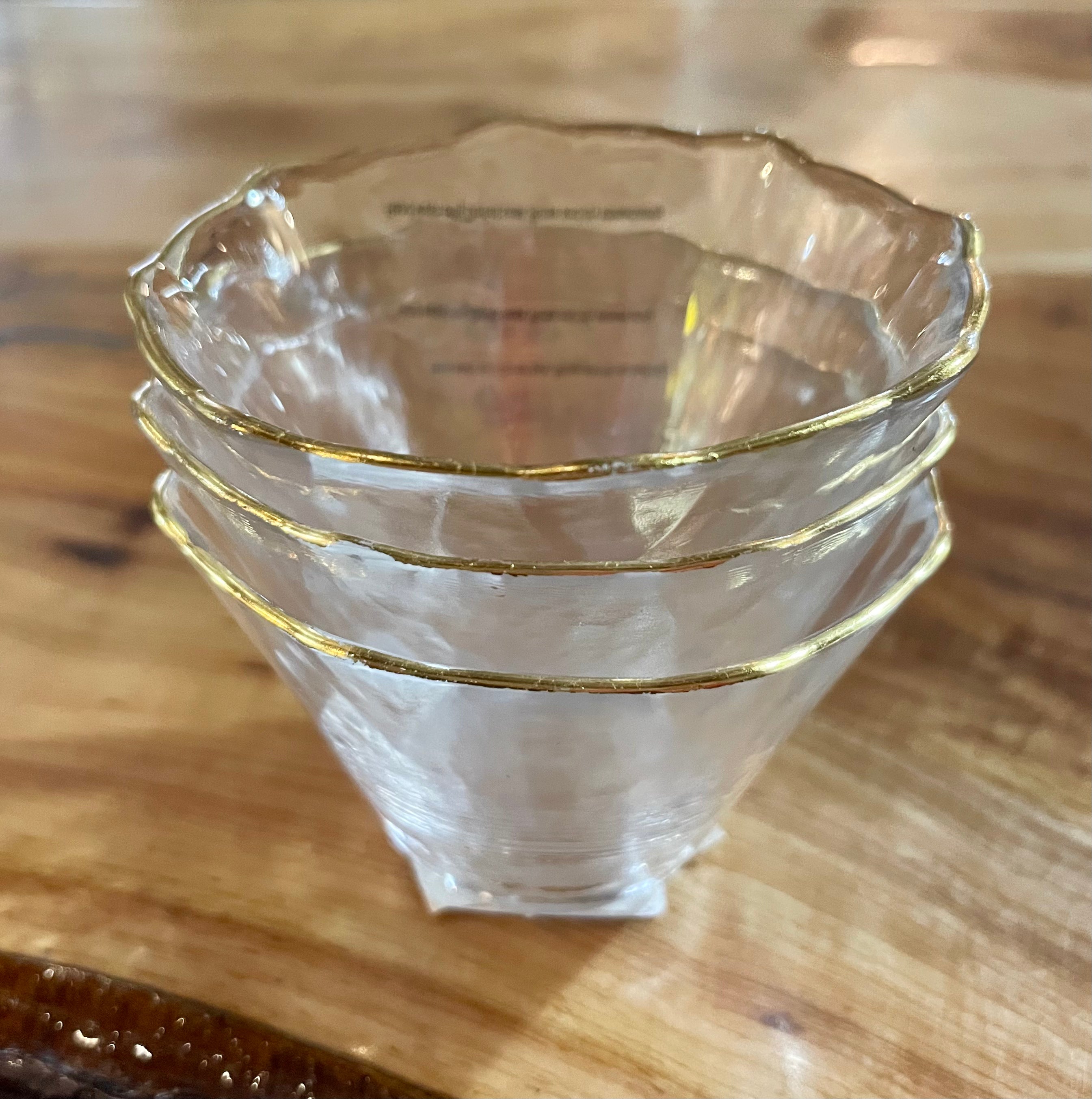 Gold Edge Glass Ramekin Set