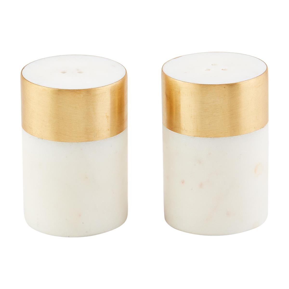 Marble/Brass Salt & Pepper
