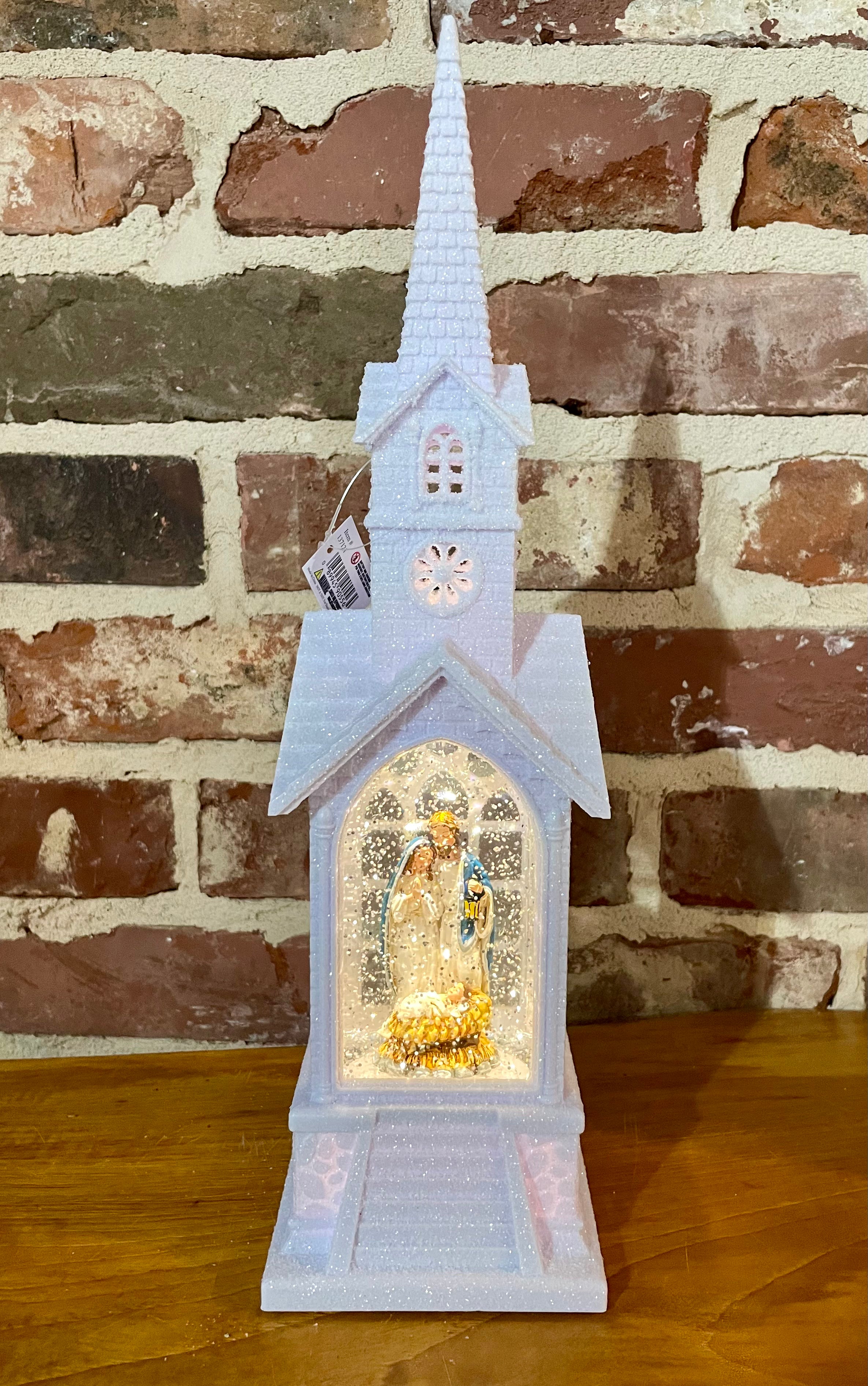 Lighted Holy Family Church