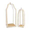 Gold Beaded Tall Lantern Set