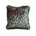 Pink Leopard/Green Velvet Pillow