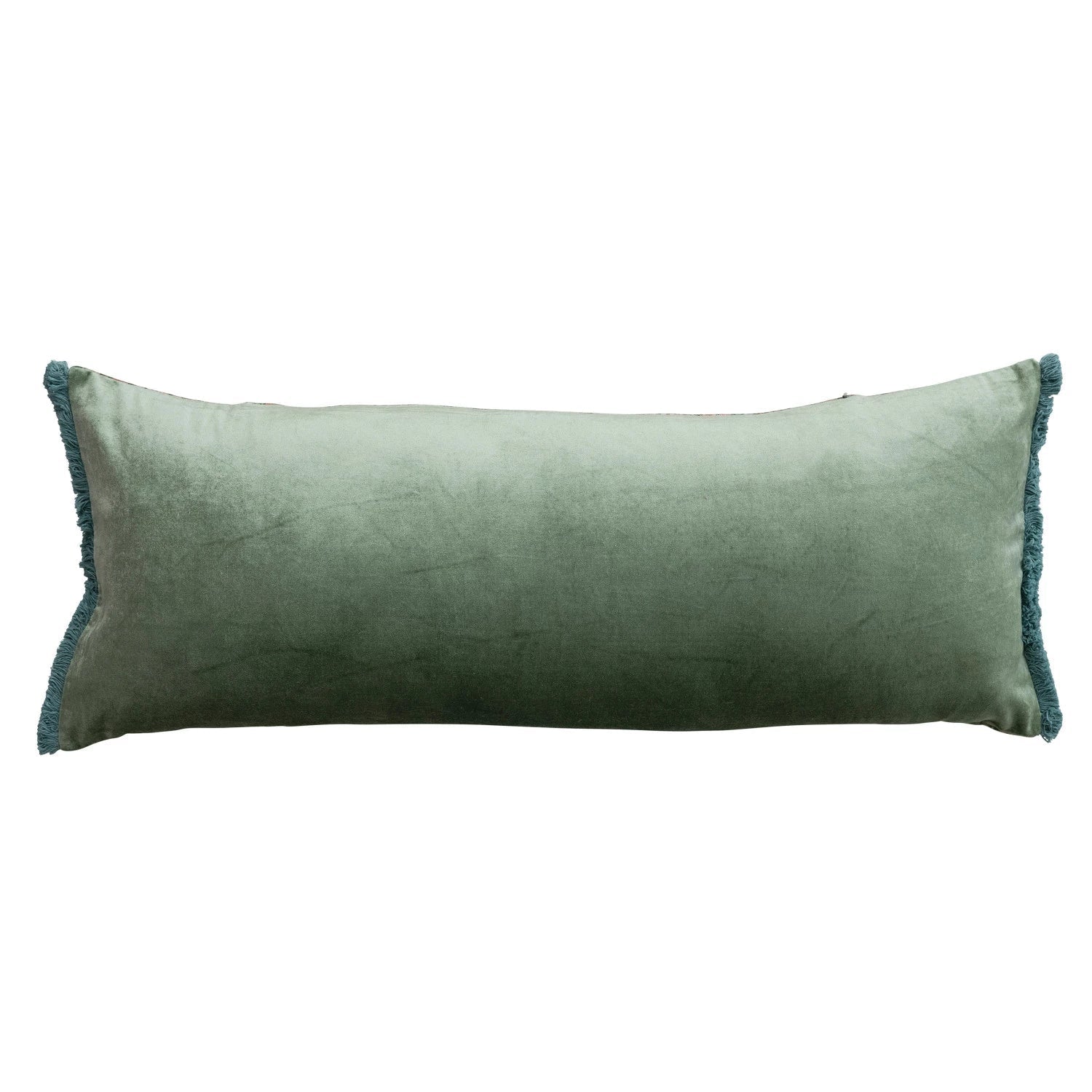 Cotton Velvet Pillow w/ Fringe