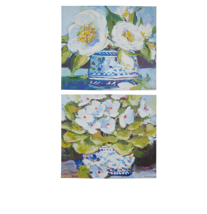 White Floral in Chinoiserie Wall Art