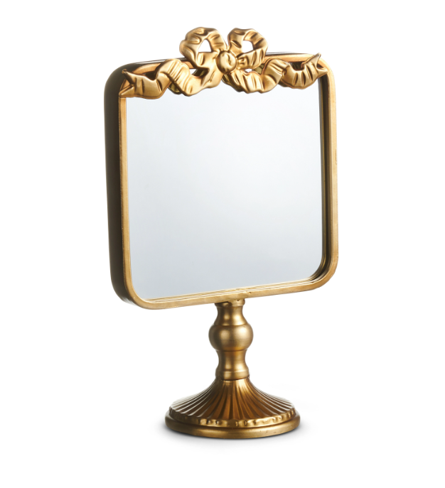 Square Gold Bow Mirror