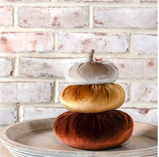 Stacked Velvet Pumpkin
