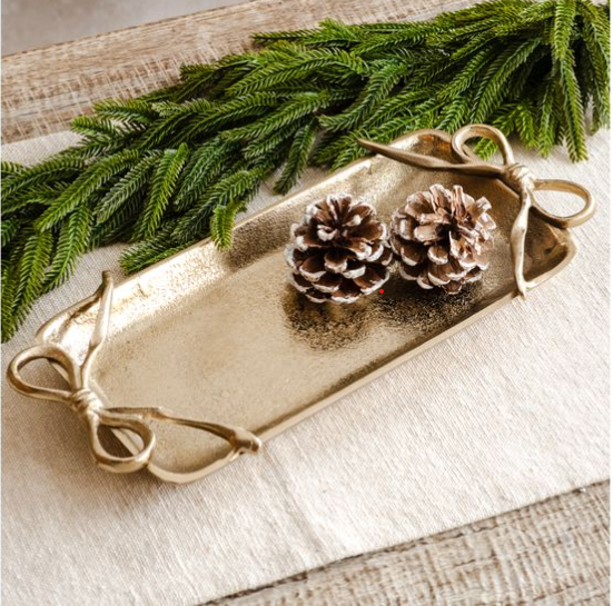 13.5 Gold Tray Ribbon Handles
