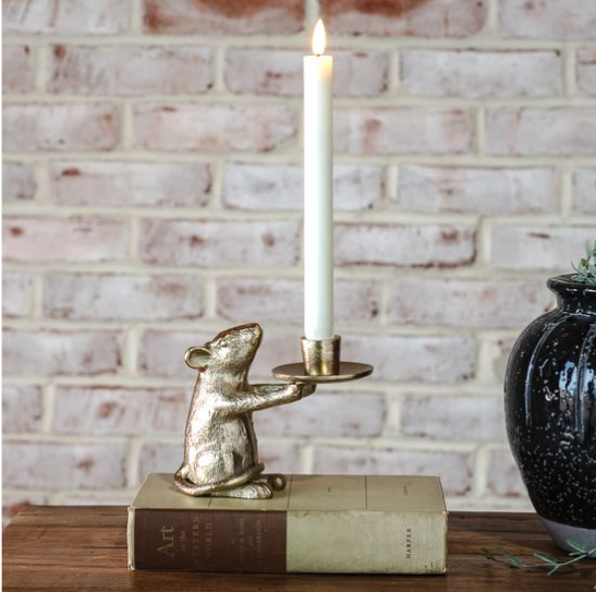 Gold Mouse Taper Holder