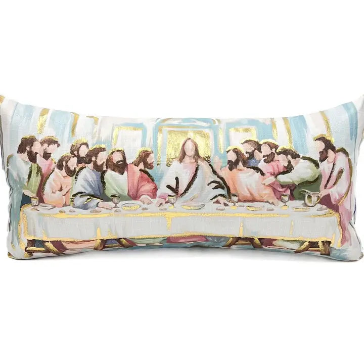 Lord's Supper Gold Foil Pillow