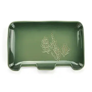 Green Pressed Double Spoon Rest