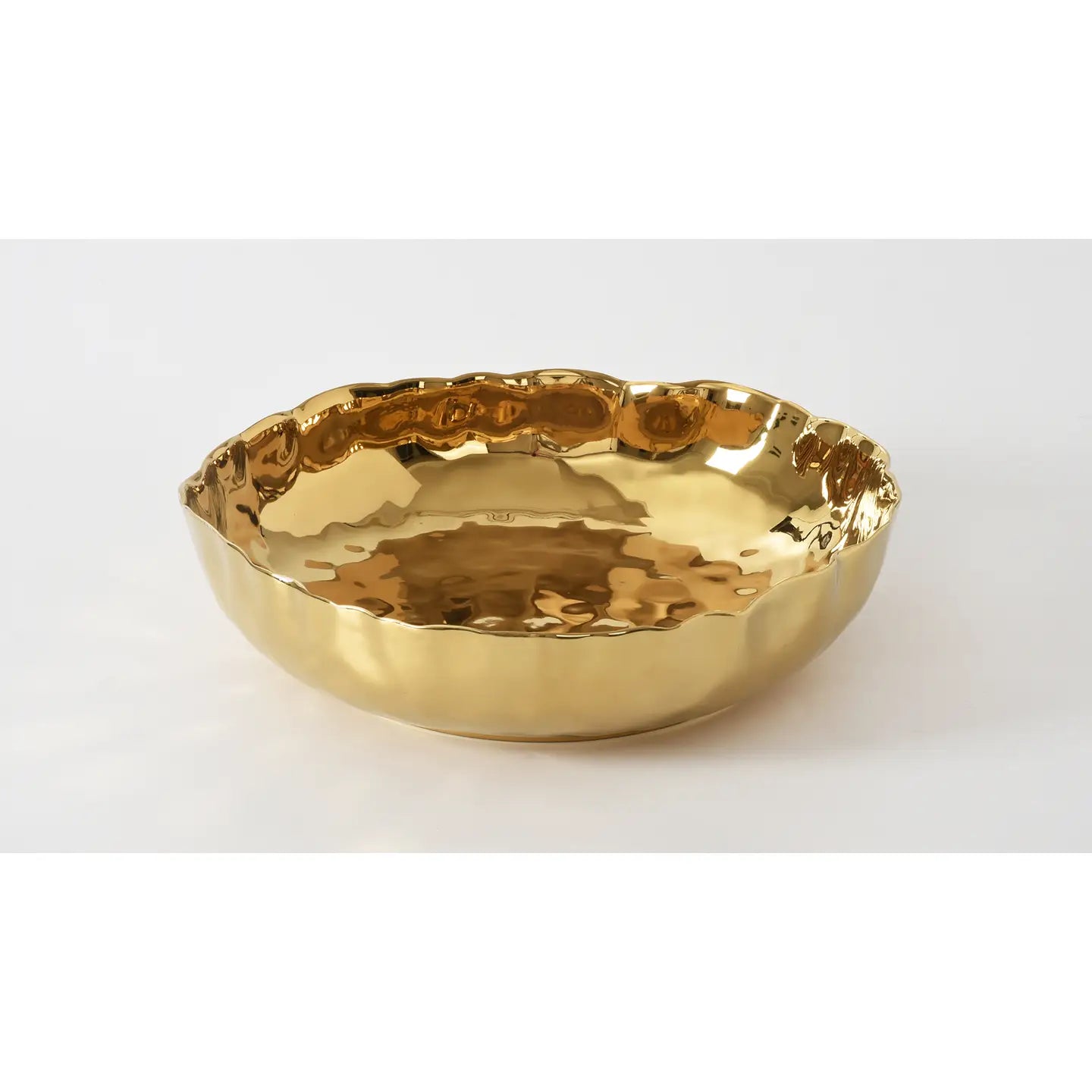 Gold Extra Large Shallow Bowl