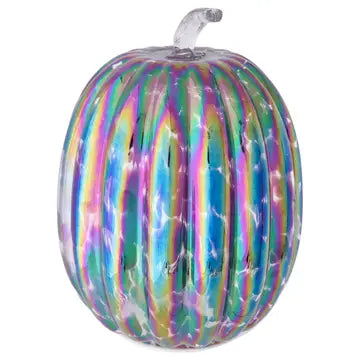 Iridescent Oil Slick Glass Pumpkin