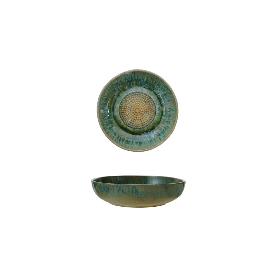 Reactive Glaze Green/Blue Bowl